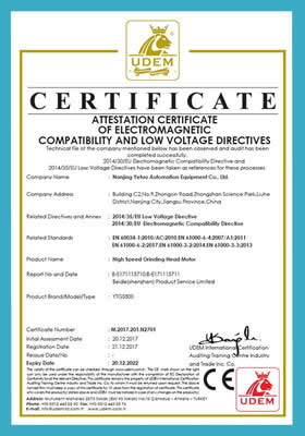 Certificación CE: Cabezal rectificador de gran velocidad